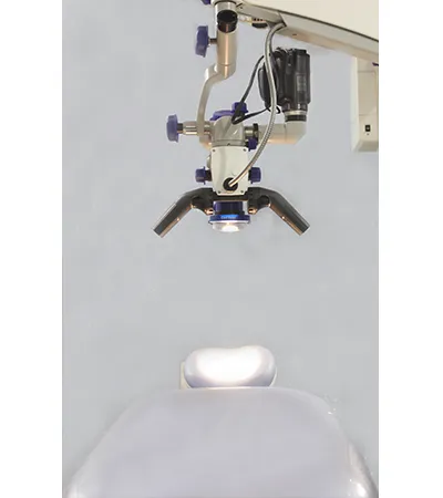 Surgical operating microscope over the dental chair